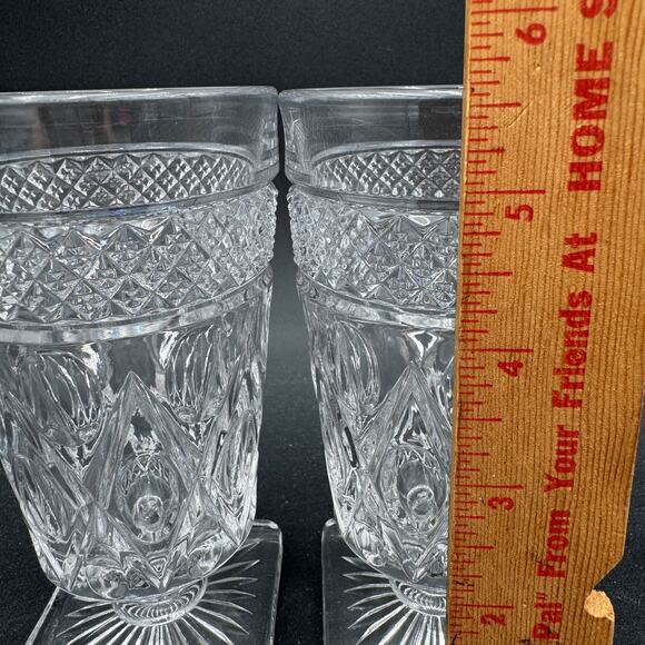 Vintage Footed Tumblers (2) 8 oz Cape Cod by Imperial Glass Ohio Glassware 5.5" - Picture 6 of 8